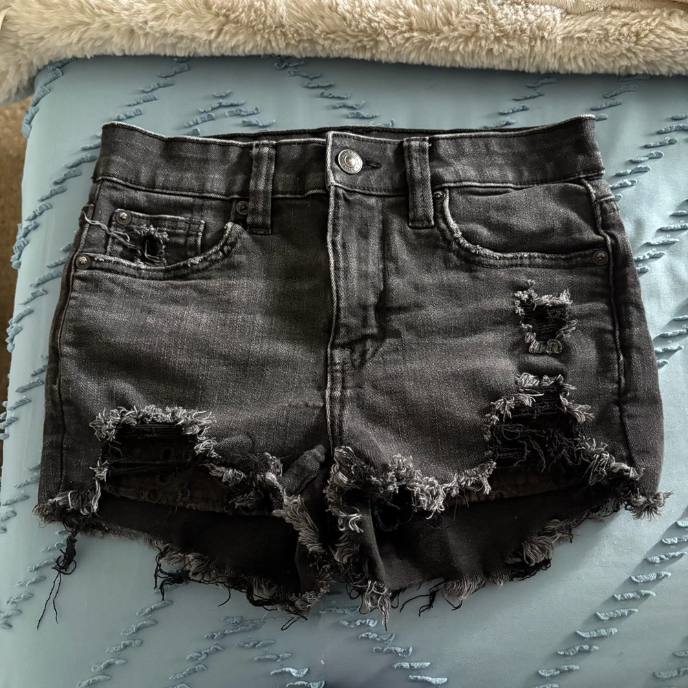 American Eagle black jean shorts